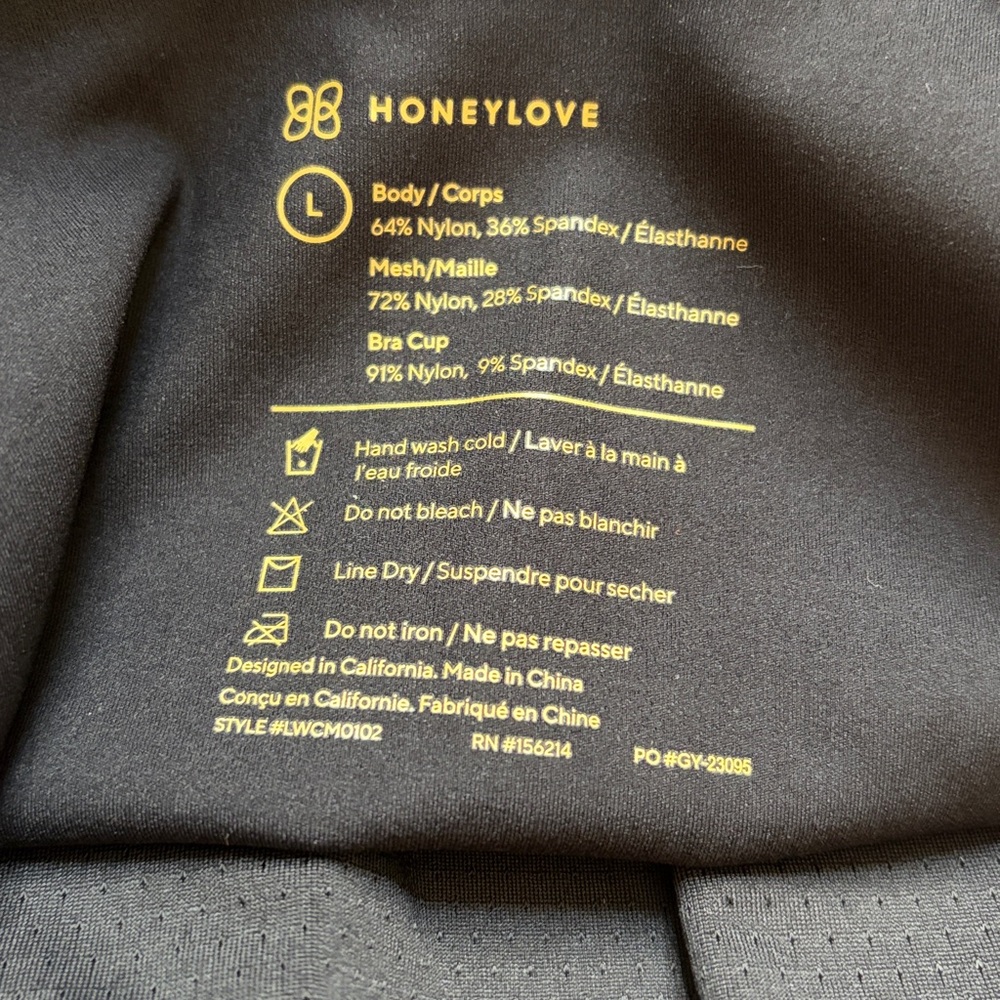 Honeylove LiftWear Cami in black, built-in, wireless bra, compression, L - Picture 7 of 12